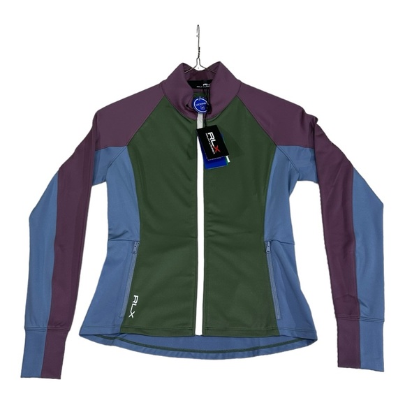 RLX Ralph Lauren - Color-Blocked Jersey Full-Zip Jacket - Green / Blue / Mauve - Picture 2 of 13